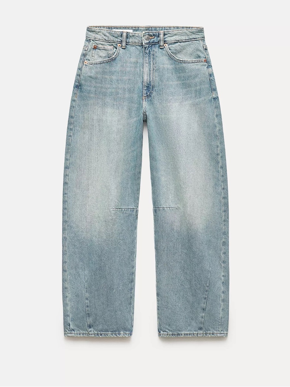 ZARA TRF MID WAIST BAGGY BALLOON JEANS